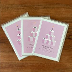 Boutique Stationary Happy Birthday Cards x 3 Sorry You’re sick on your birthday